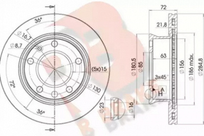 R BRAKE 78rbd10187 -  Тормозной диск